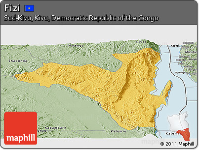 Savanna Style Panoramic Map of Fizi