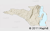 Shaded Relief Panoramic Map of Fizi, cropped outside