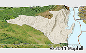 Shaded Relief Panoramic Map of Fizi, satellite outside