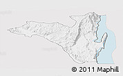 Silver Style Panoramic Map of Fizi, single color outside
