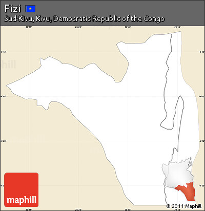 Classic Style Simple Map of Fizi, single color outside