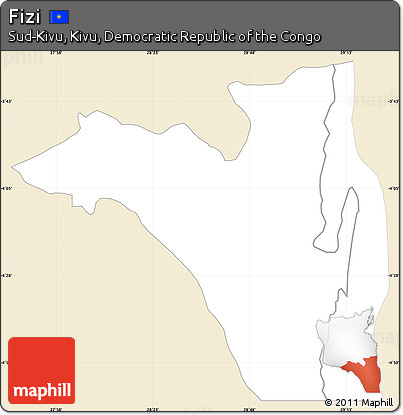 Classic Style Simple Map of Fizi, single color outside