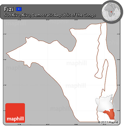 Gray Simple Map of Fizi, cropped outside