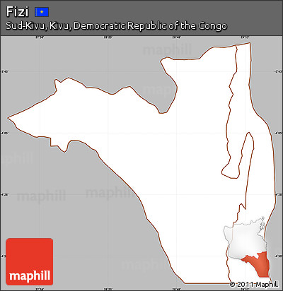 Gray Simple Map of Fizi, cropped outside