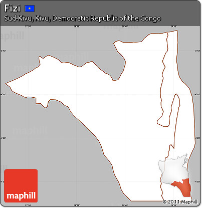 Gray Simple Map of Fizi, cropped outside