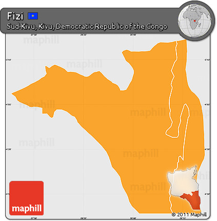 Political Simple Map of Fizi, single color outside