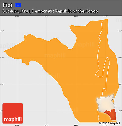 Political Simple Map of Fizi, single color outside