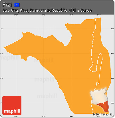 Political Simple Map of Fizi, single color outside