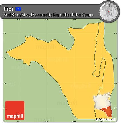Savanna Style Simple Map of Fizi, cropped outside