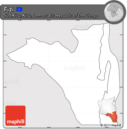 Silver Style Simple Map of Fizi, cropped outside