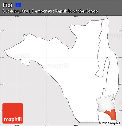 Silver Style Simple Map of Fizi, cropped outside