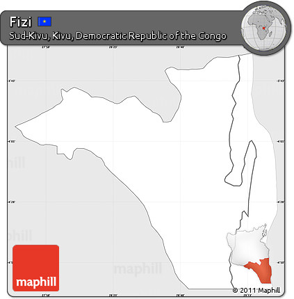 Silver Style Simple Map of Fizi, single color outside