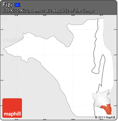 Silver Style Simple Map of Fizi, single color outside