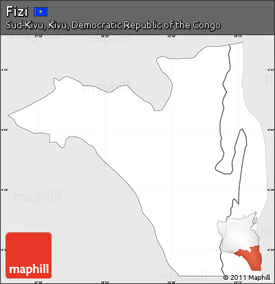 Silver Style Simple Map of Fizi, single color outside