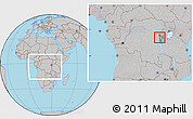 Gray Location Map of Idjwi, within the entire country