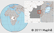 Gray Location Map of Idjwi, highlighted country, highlighted grandparent region