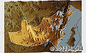 Physical 3D Map of Kalehe, darken