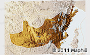 Physical 3D Map of Kalehe, lighten