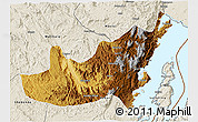 Physical 3D Map of Kalehe, shaded relief outside
