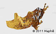 Physical 3D Map of Kalehe, single color outside