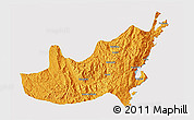 Political 3D Map of Kalehe, single color outside