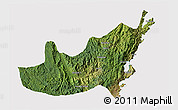Satellite 3D Map of Kalehe, cropped outside