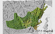 Satellite 3D Map of Kalehe, lighten, desaturated