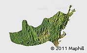 Satellite 3D Map of Kalehe, single color outside
