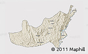 Shaded Relief 3D Map of Kalehe, cropped outside