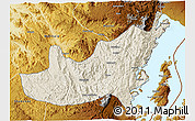 Shaded Relief 3D Map of Kalehe, physical outside
