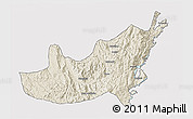 Shaded Relief 3D Map of Kalehe, single color outside