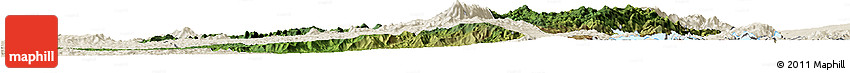 Satellite Horizon Map of Kalehe, shaded relief outside