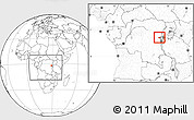 Blank Location Map of Kalehe, within the entire country