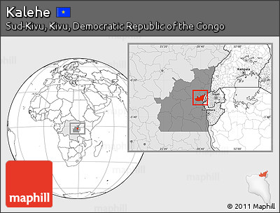 Blank Location Map of Kalehe, highlighted country, highlighted grandparent region