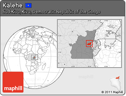 Blank Location Map of Kalehe, highlighted country, highlighted grandparent region