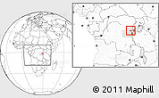 Blank Location Map of Kalehe, highlighted grandparent region, within the entire country