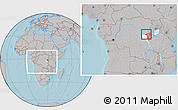 Gray Location Map of Kalehe, highlighted parent region, within the entire country, hill shading