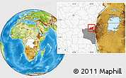 Physical Location Map of Kalehe, highlighted country, highlighted parent region