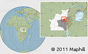 Savanna Style Location Map of Kalehe, highlighted parent region, highlighted grandparent region, hill shading