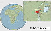 Savanna Style Location Map of Kalehe, hill shading