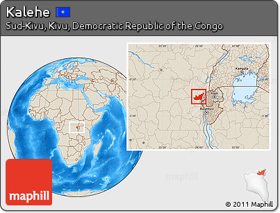 Shaded Relief Location Map of Kalehe