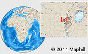 Shaded Relief Location Map of Kalehe