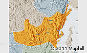 Political Map of Kalehe, lighten, semi-desaturated