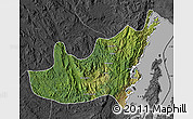 Satellite Map of Kalehe, darken, desaturated