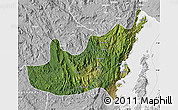 Satellite Map of Kalehe, lighten, desaturated