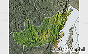 Satellite Map of Kalehe, semi-desaturated