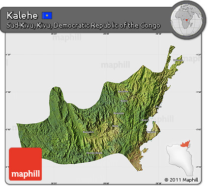 Satellite Map of Kalehe, single color outside