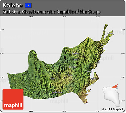 Satellite Map of Kalehe, single color outside