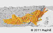 Political Panoramic Map of Kalehe, lighten, desaturated