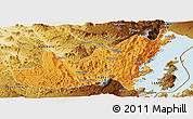 Political Panoramic Map of Kalehe, physical outside